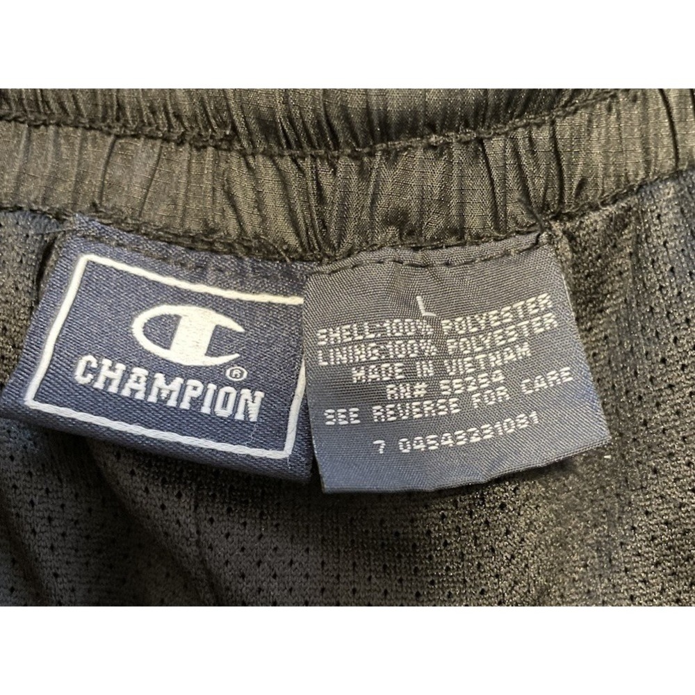 Champion Track Pants Men Large‎ Black Retro Sportswear Sweatpants Zip Pocket - Picture 4 of 7
